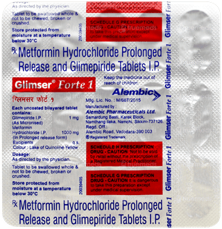 Glimser Forte 1 Tablet Pr 15